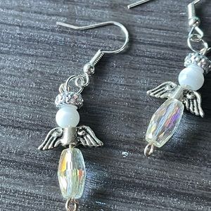 Clear Glass Angel earrings